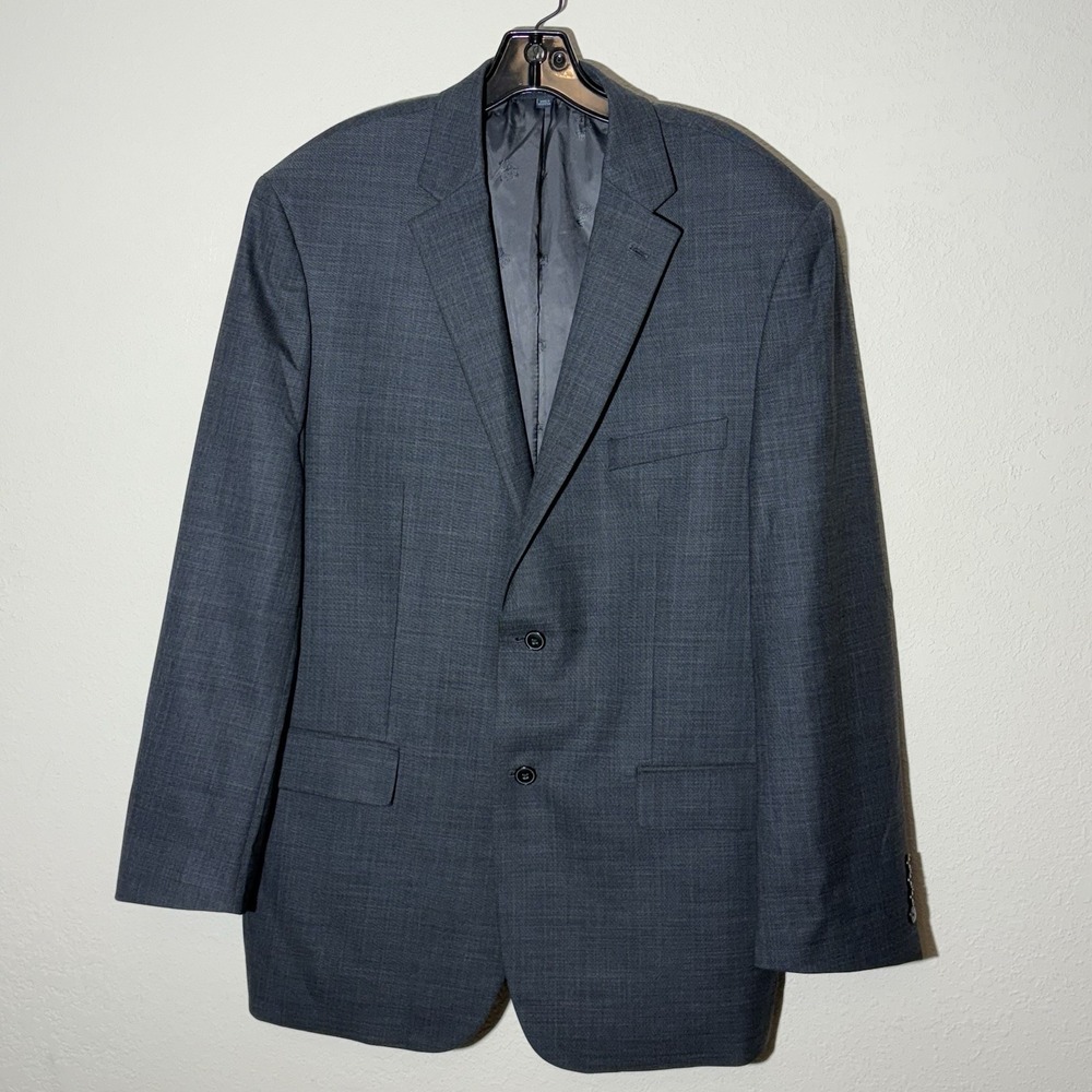 Jos A Bank 1905 Blazer Mens 44L Slim Fit‎ Navy Blue Wool Suit Jacket Sport Coat